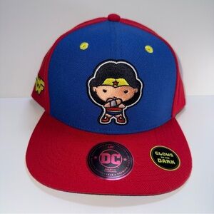 Wonder Woman Youth Chibi GitD Snapback Hat Royal/Red Brand New w/Tag